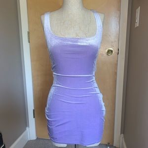 Super down purple velvet mini dress xs